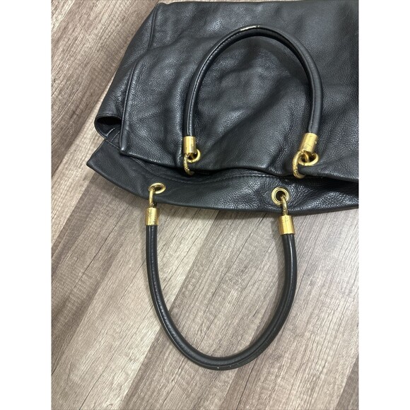 MARC BY MARC JACOBS COW LEATHER BLACK SATCHEL HANDBAG SHOULDER PURSE WOMENS - Picture 7 of 16